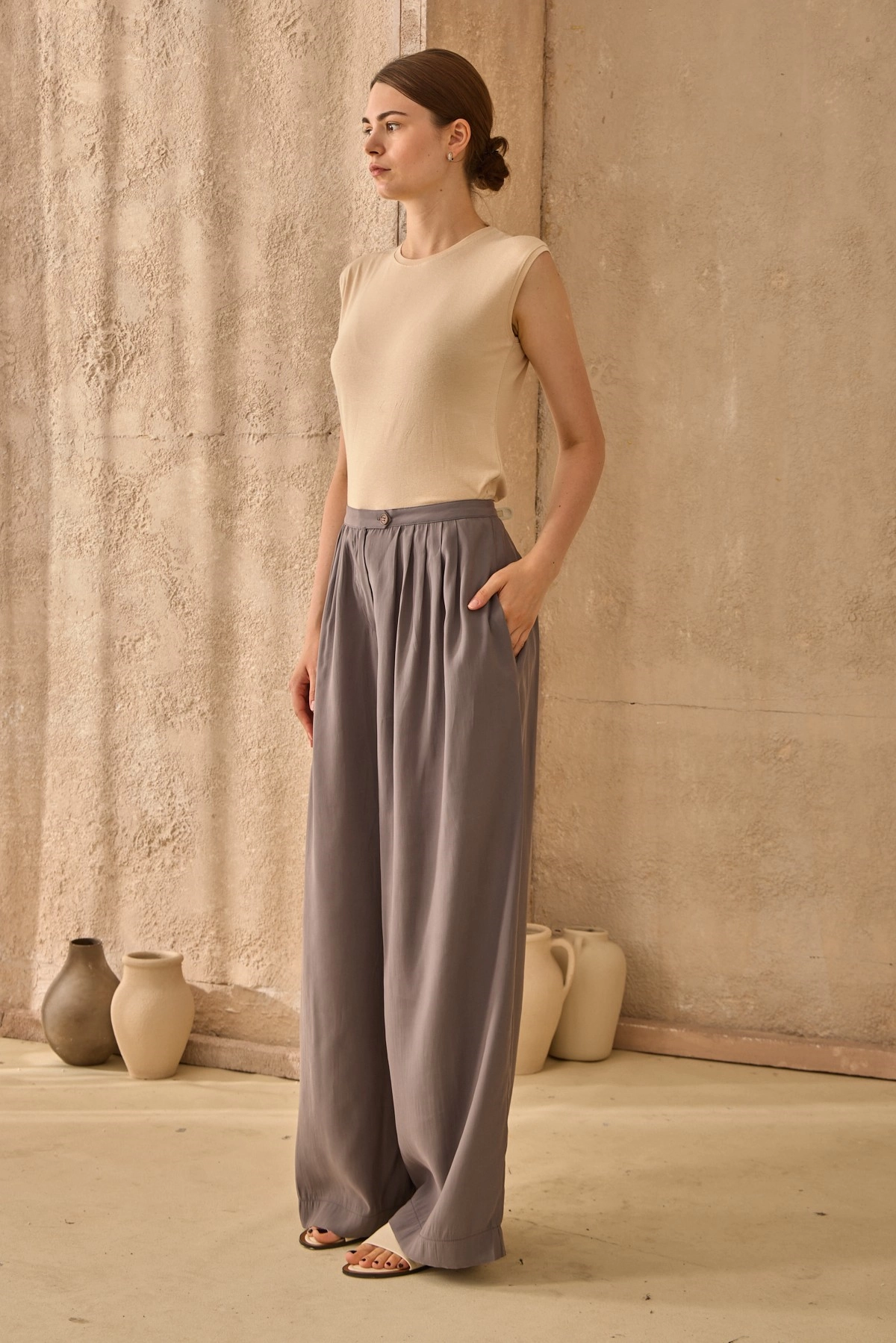 Qanu Modal Pantolon Gri 