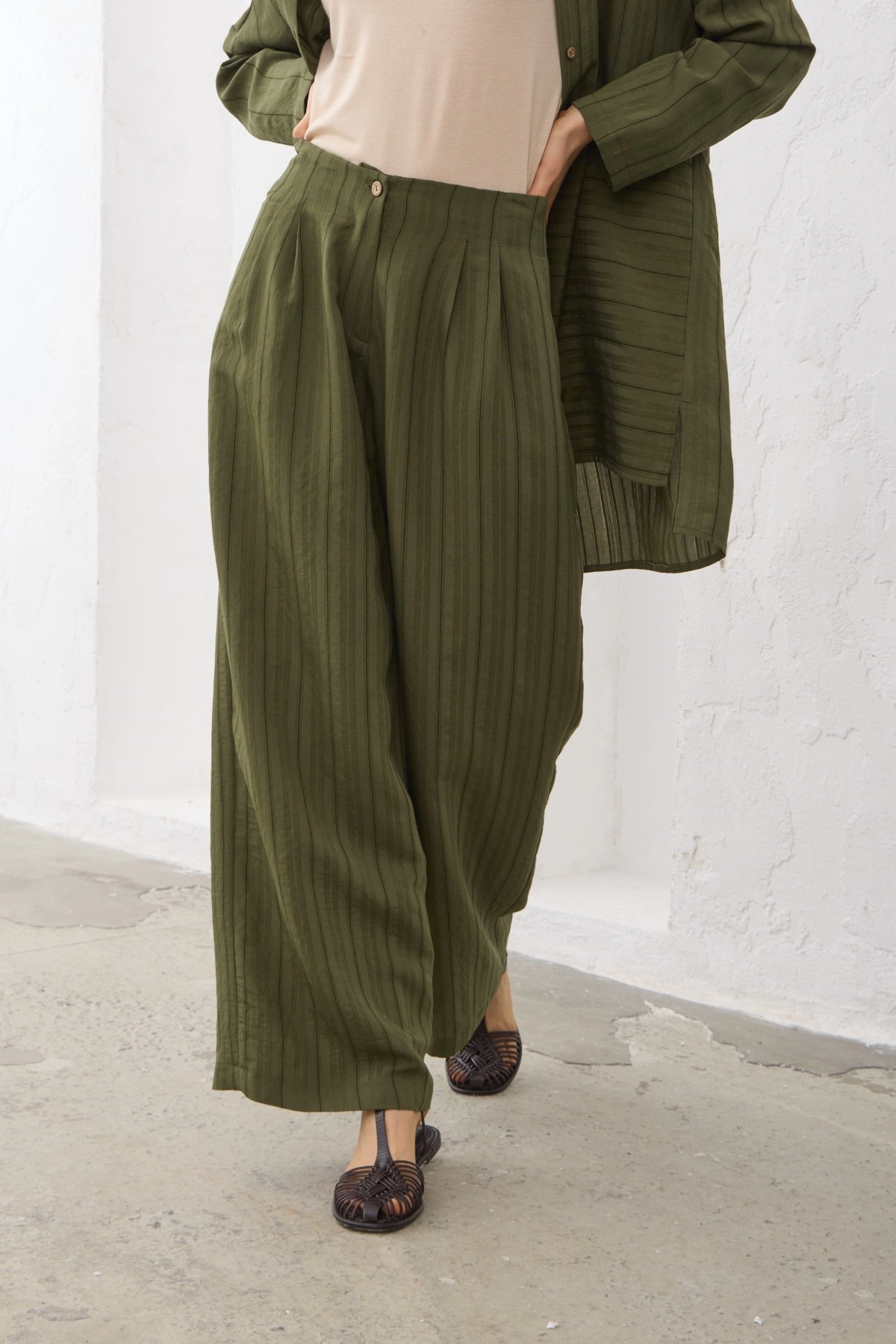 Qanu Modal Pantolon Yeşil 