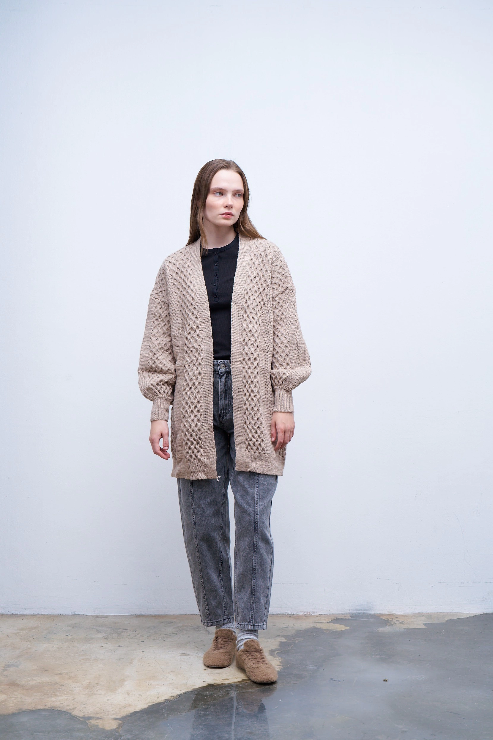 Qanu Pamuklu Önü Dikişli Pantolon Gri 