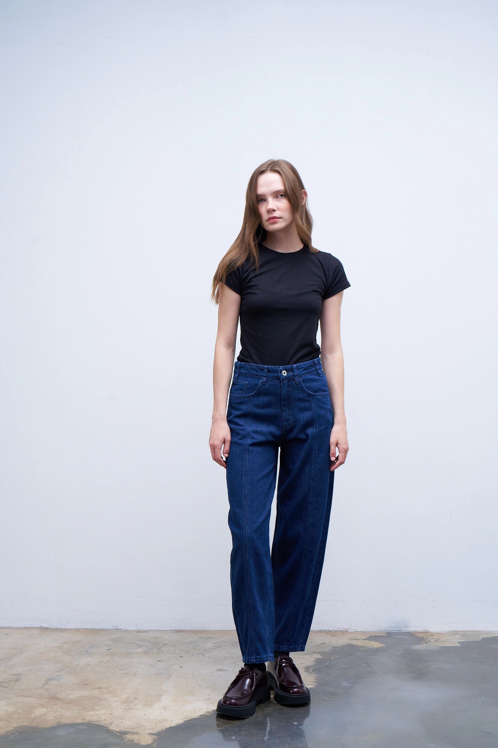 Qanu Pamuklu Önü Dikişli Pantolon Koyu Mavi 