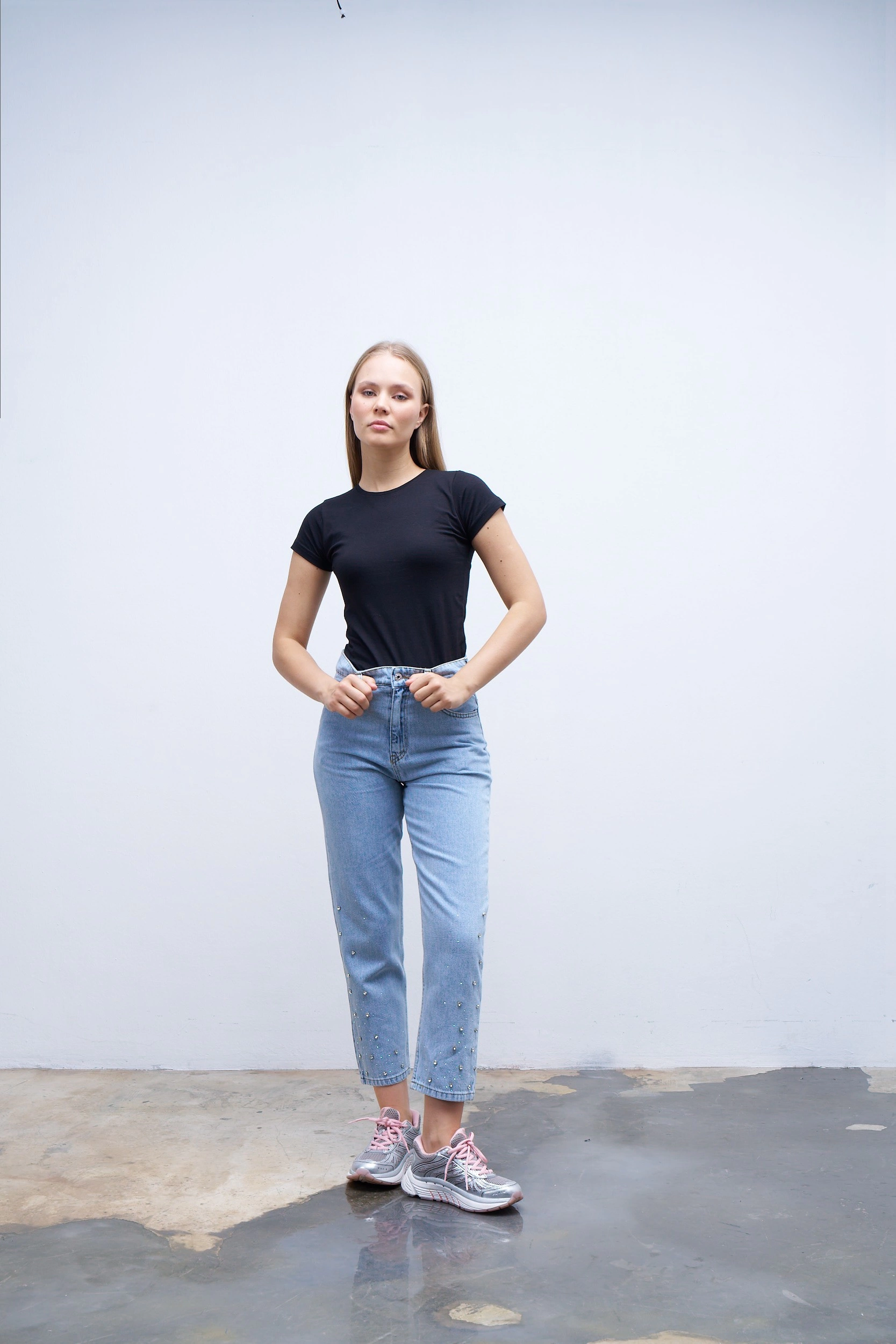 Qanu Pamuklu Taşlı Pantolon 