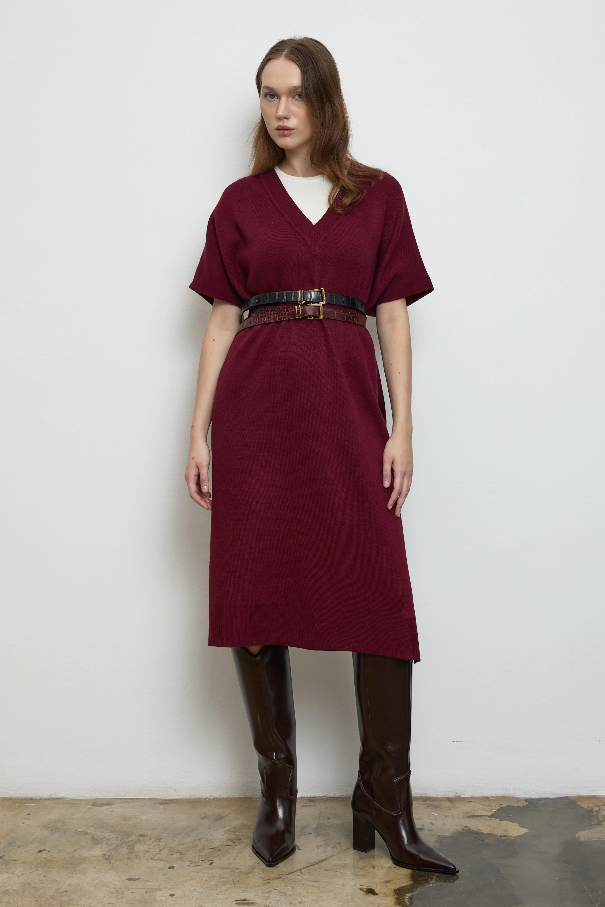 Qanu Panço Süveter Bordo