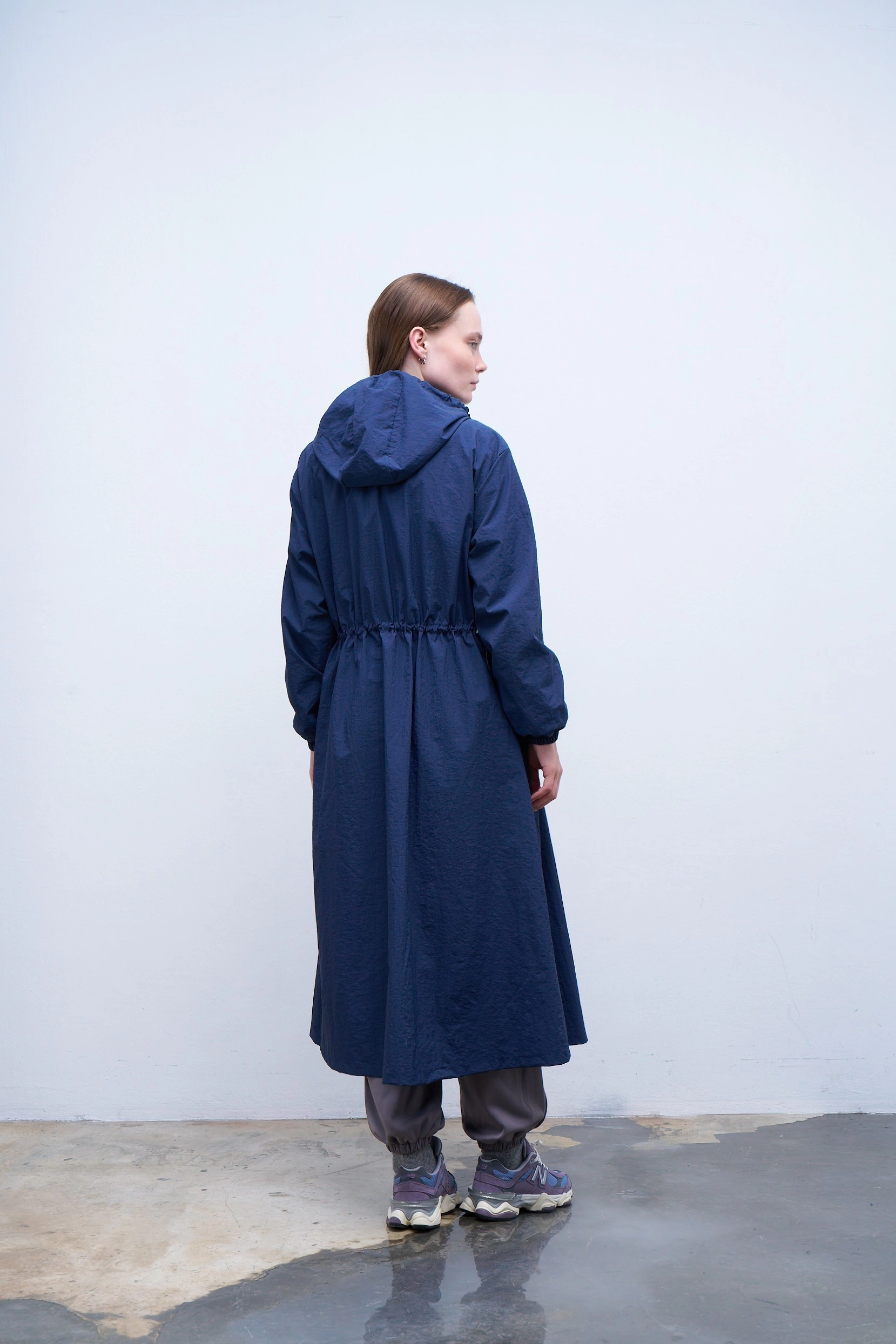 Qanu Parla Yağmurluk Lacivert - Tesettür Giyim