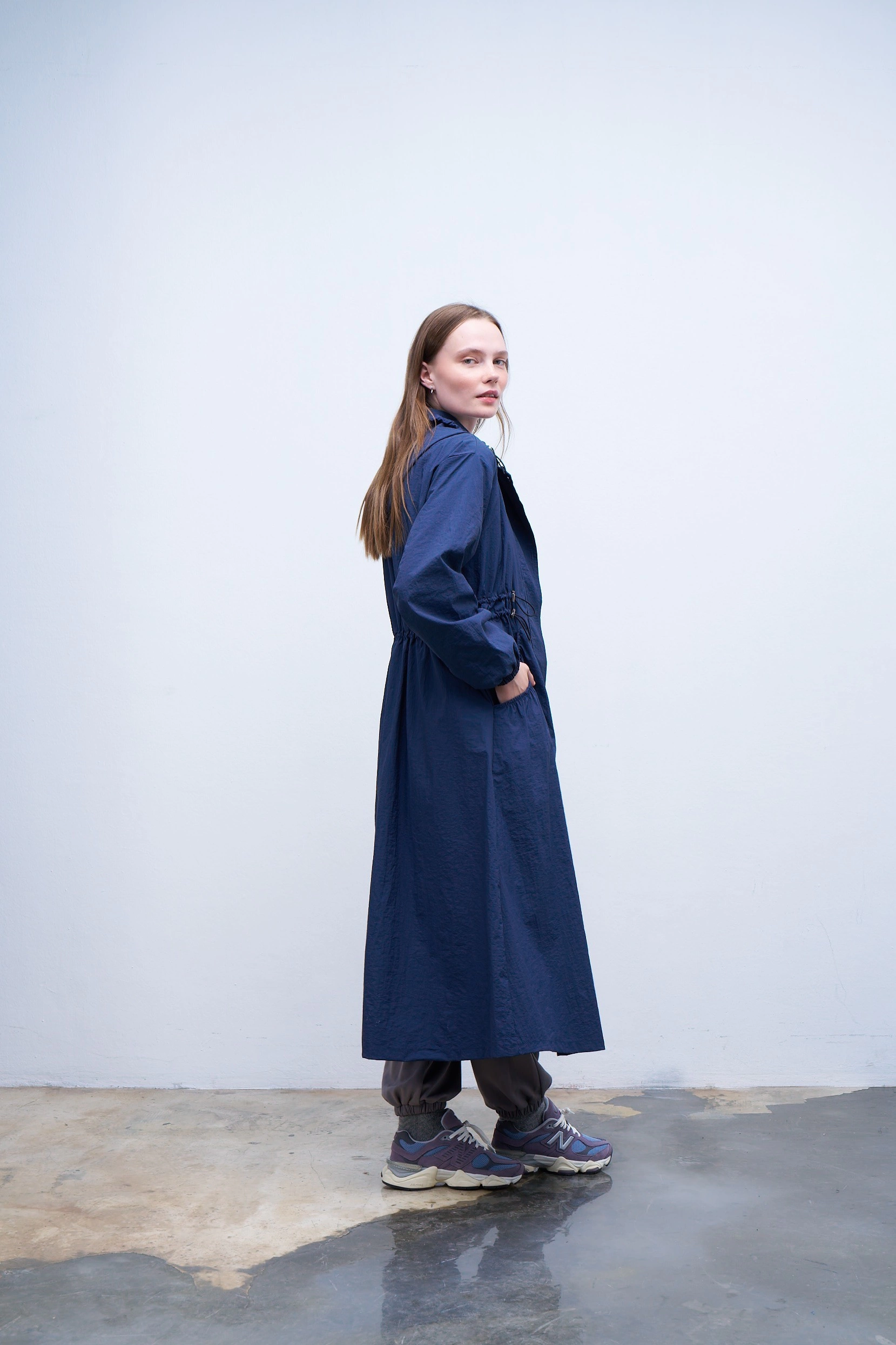 Qanu Parla Yağmurluk Lacivert - Tesettür Giyim