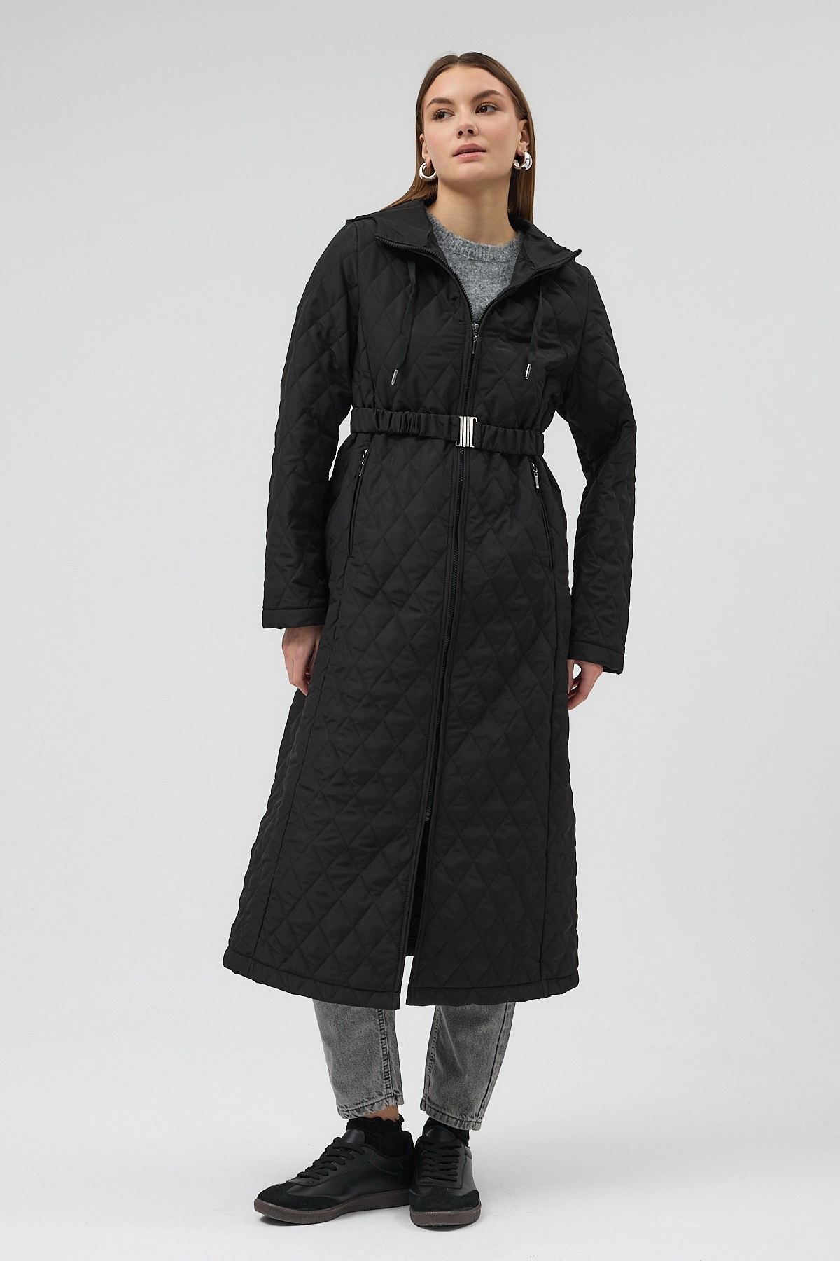 Qanu Premium Kapitone Mont Siyah - Tesettür Giyim