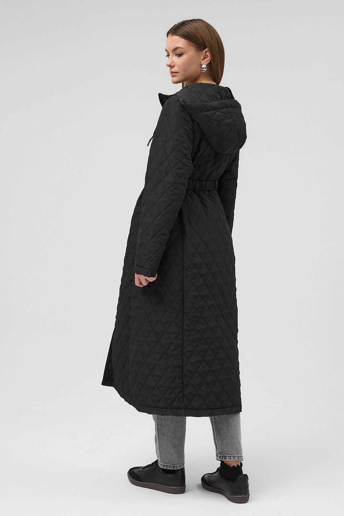 Qanu Premium Kapitone Mont Siyah - Tesettür Giyim