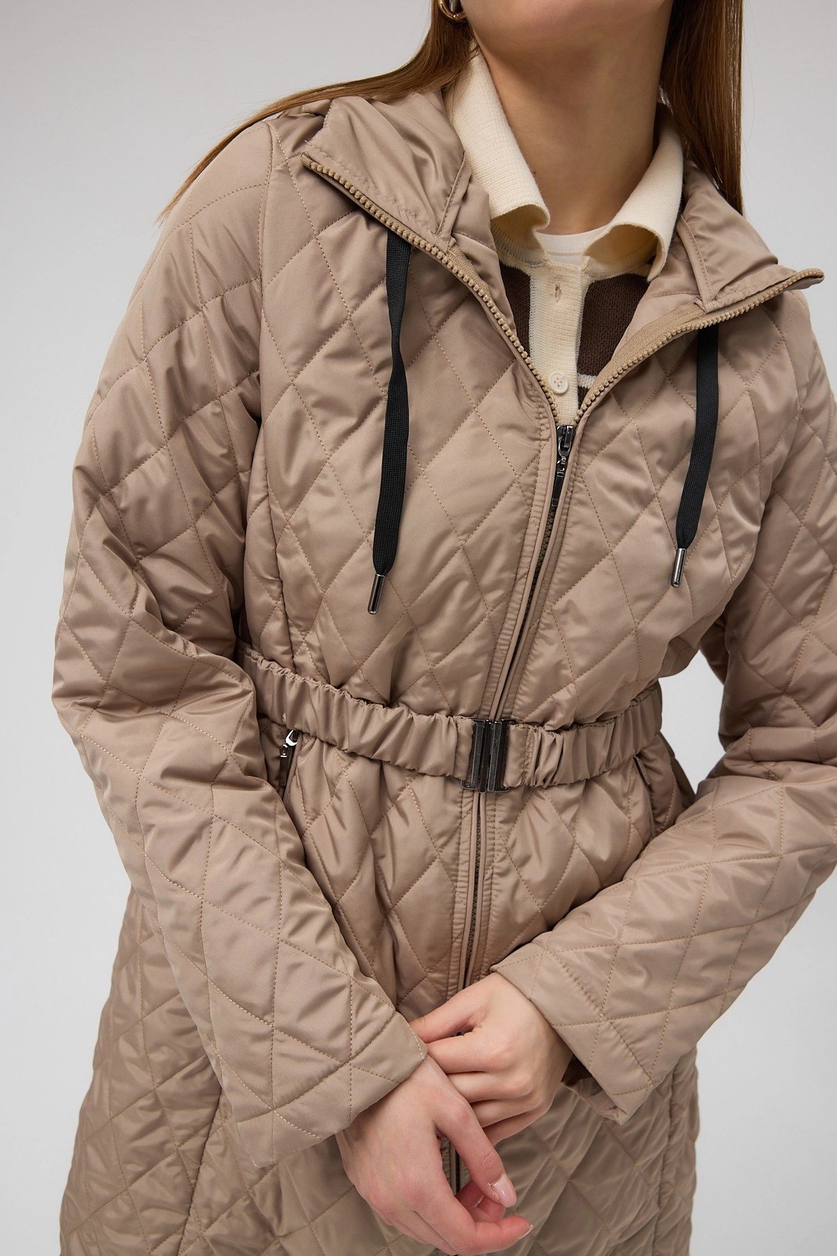 Qanu Premium Kapitone Mont Vizon - Tesettür Giyim