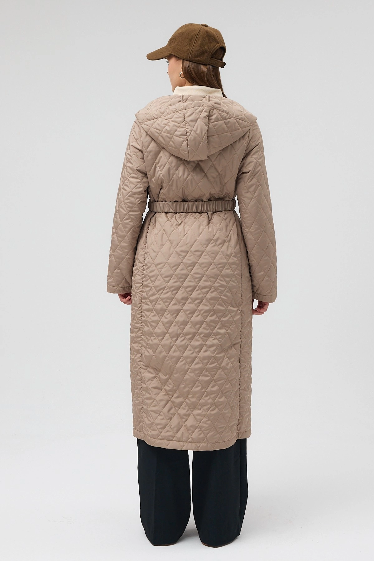 Qanu Premium Kapitone Mont Vizon - Tesettür Giyim