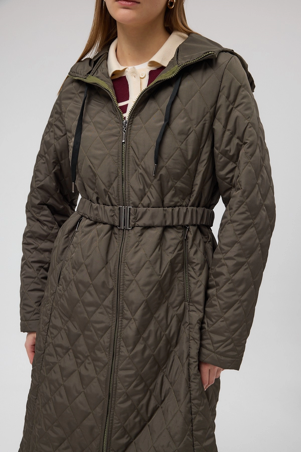 Qanu Premium Kapitone Mont Yeşil  - Tesettür Giyim