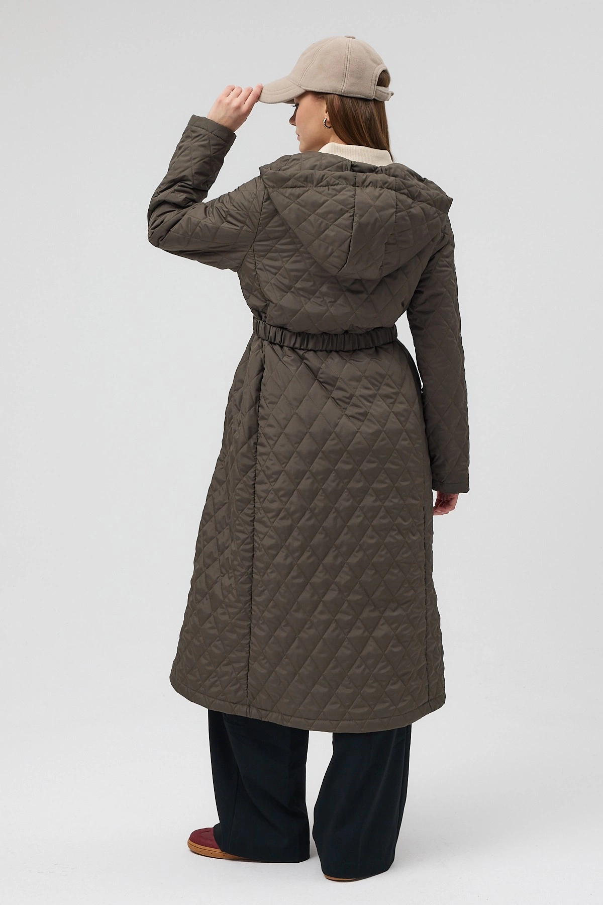 Qanu Premium Kapitone Mont Yeşil  - Tesettür Giyim