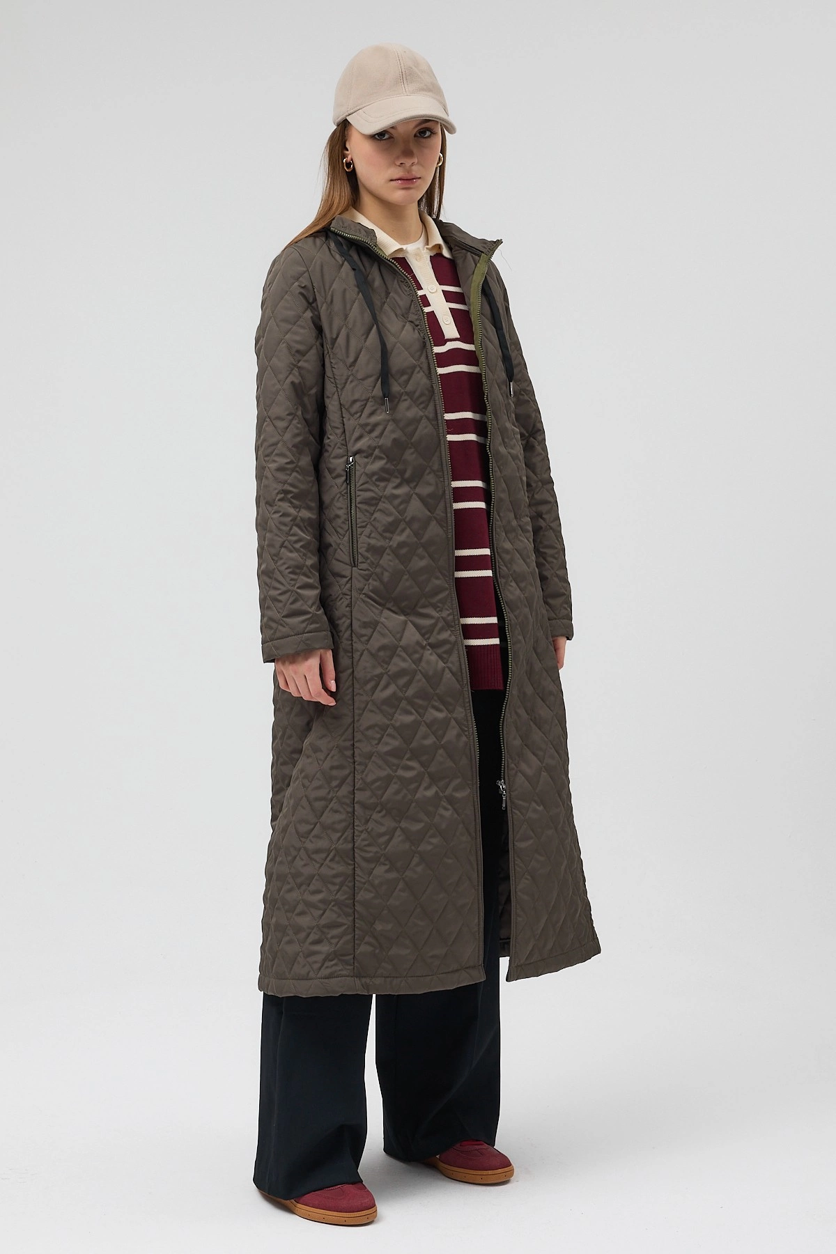 Qanu Premium Kapitone Mont Yeşil 