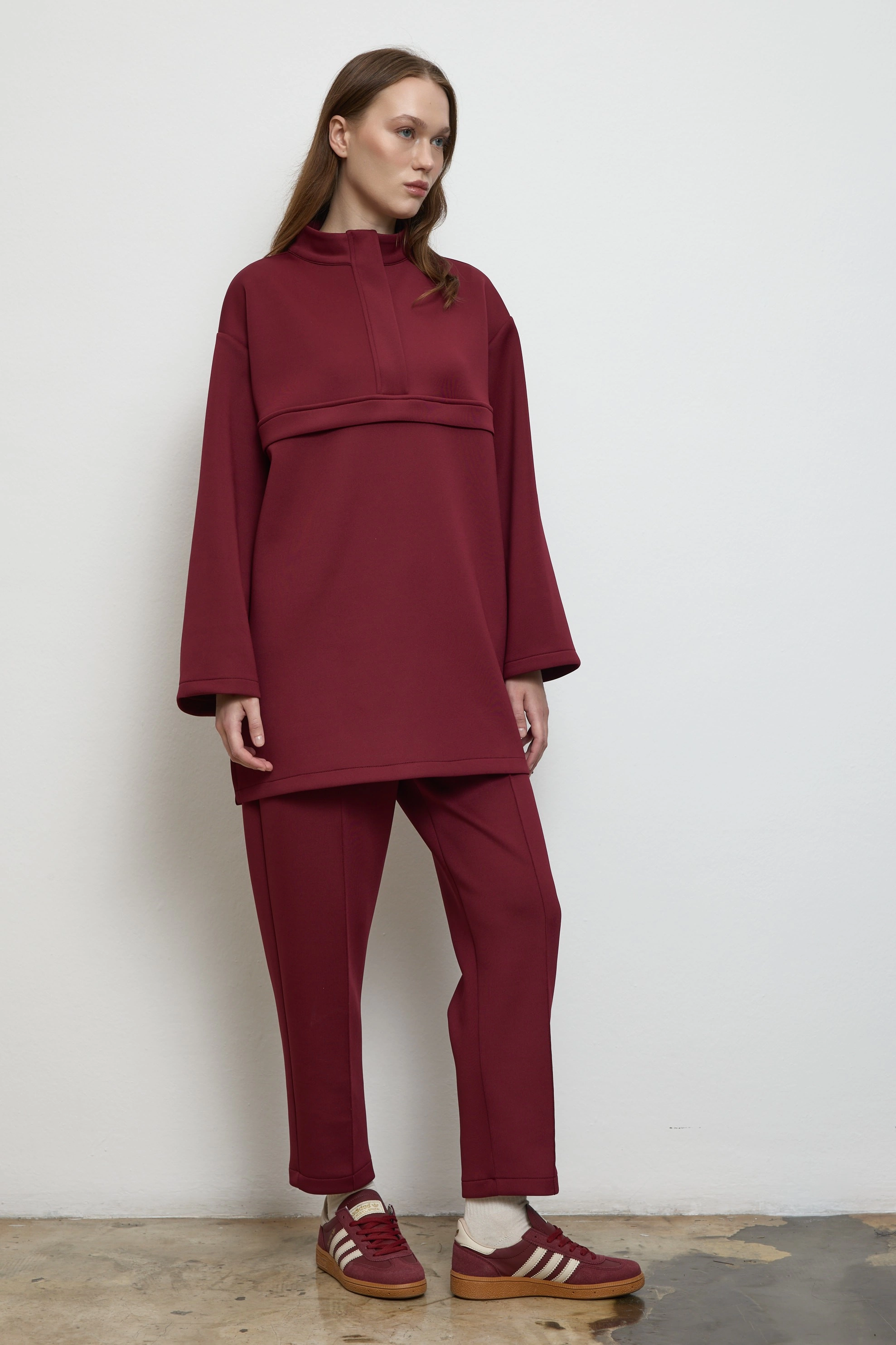 Qanu Silva Pantolonlu Takım Bordo