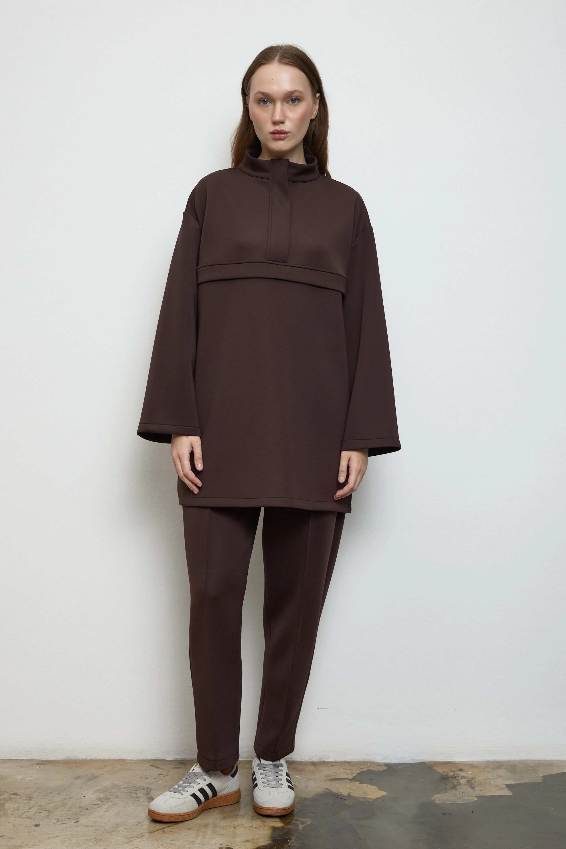 Qanu Silva Pantolonlu Takım Kahverengi