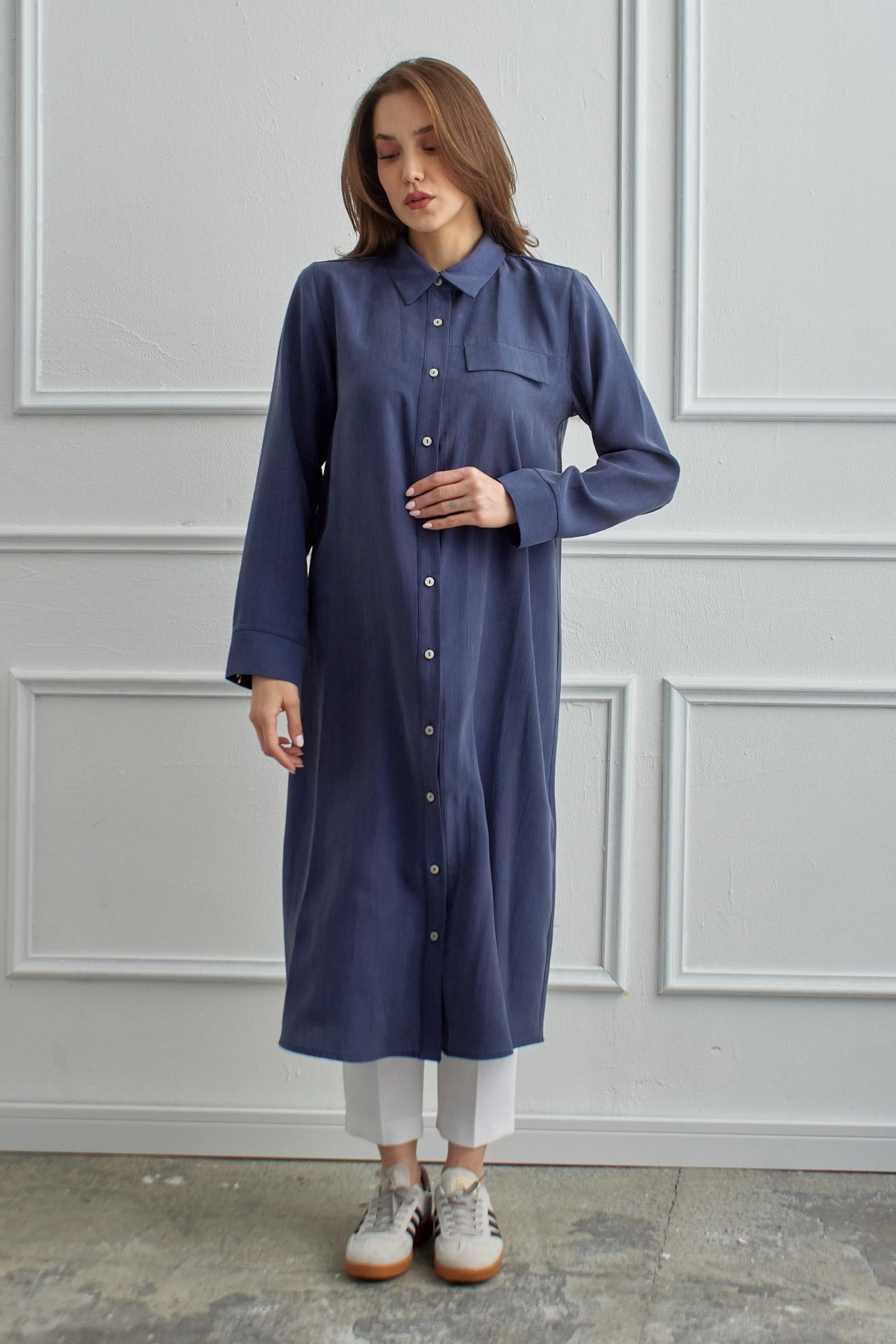 Qanu Tokalı Gömlek Lacivert