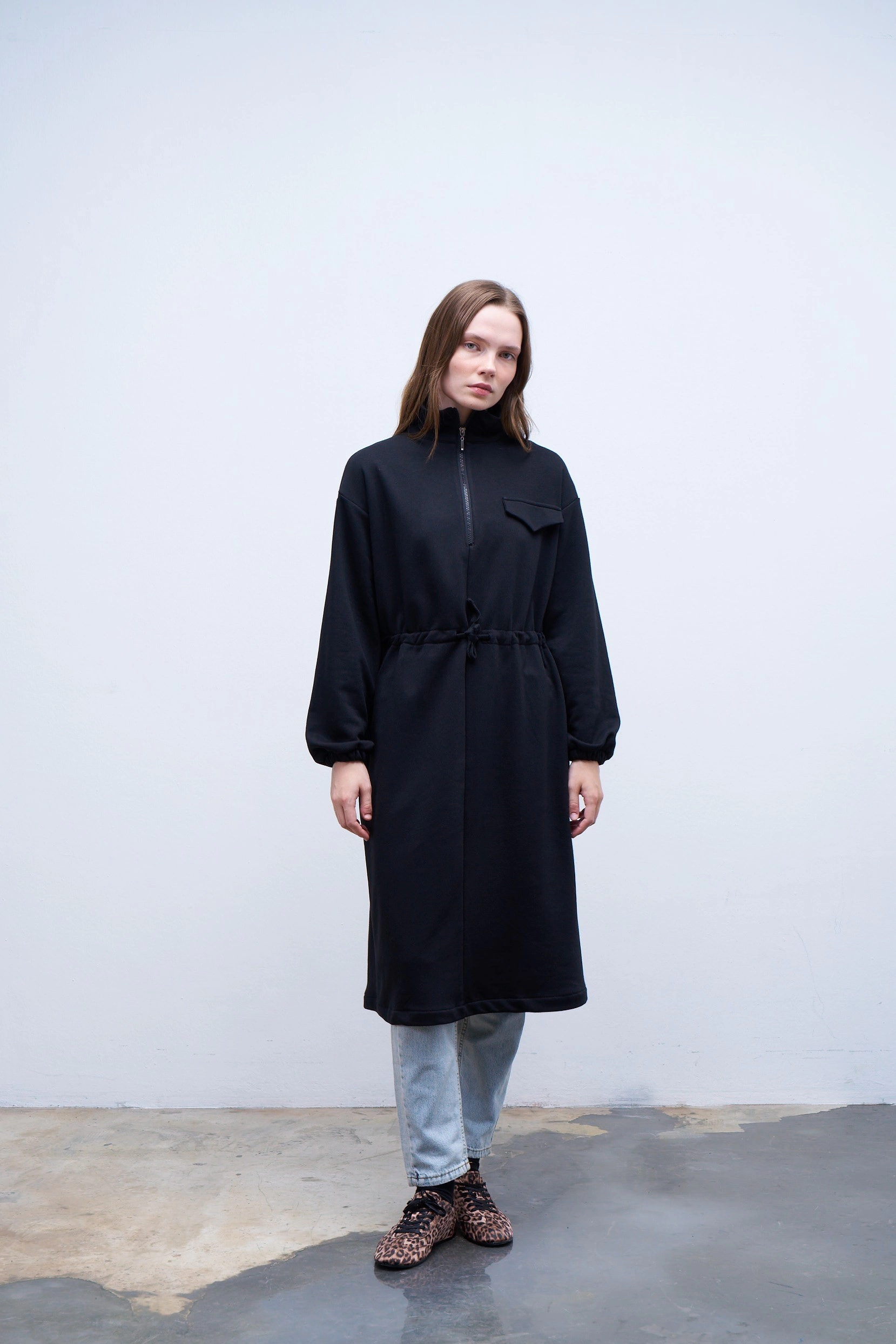 Qanu Tünelli Sweatshirt Siyah