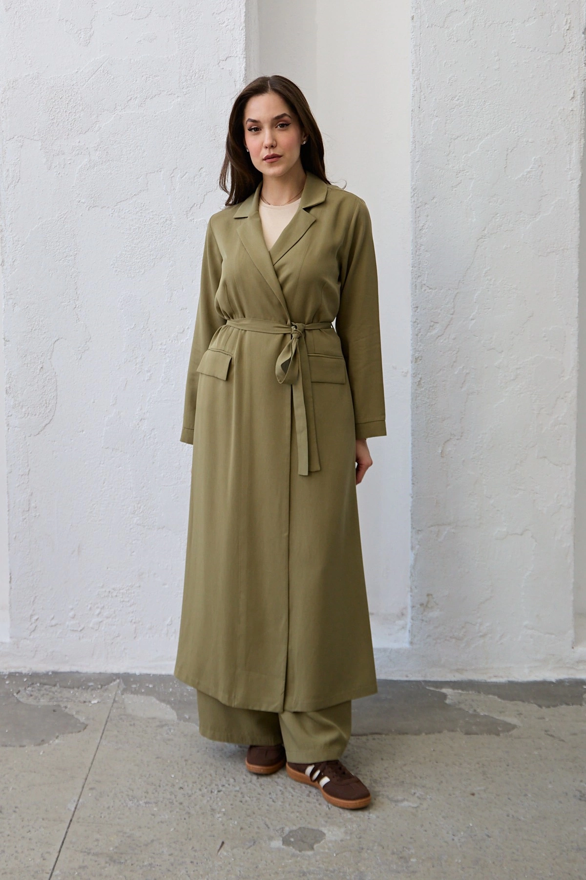 Qanu Uzun Ceket Haki