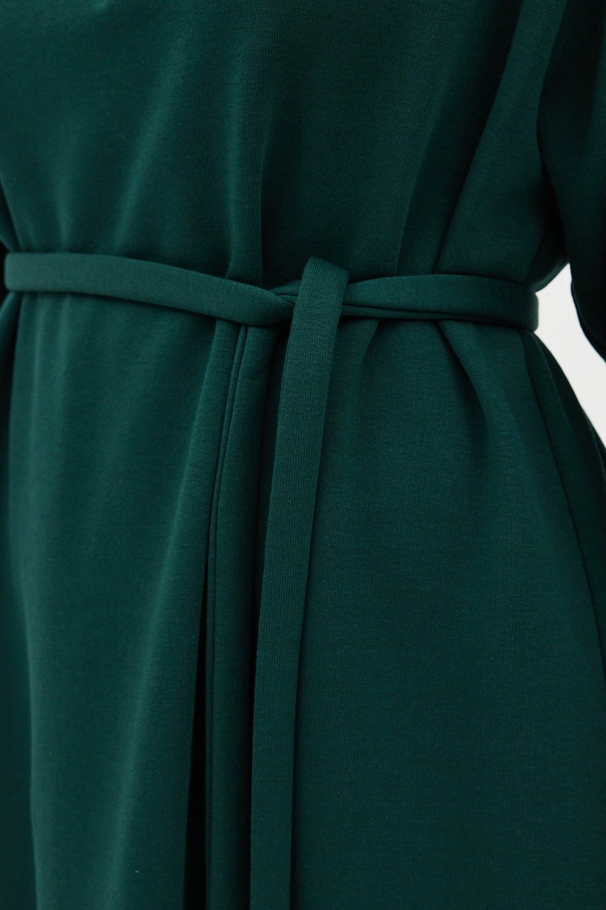 Qanu V Yaka Uzun Sweatshirt Yeşil - Tesettür Giyim