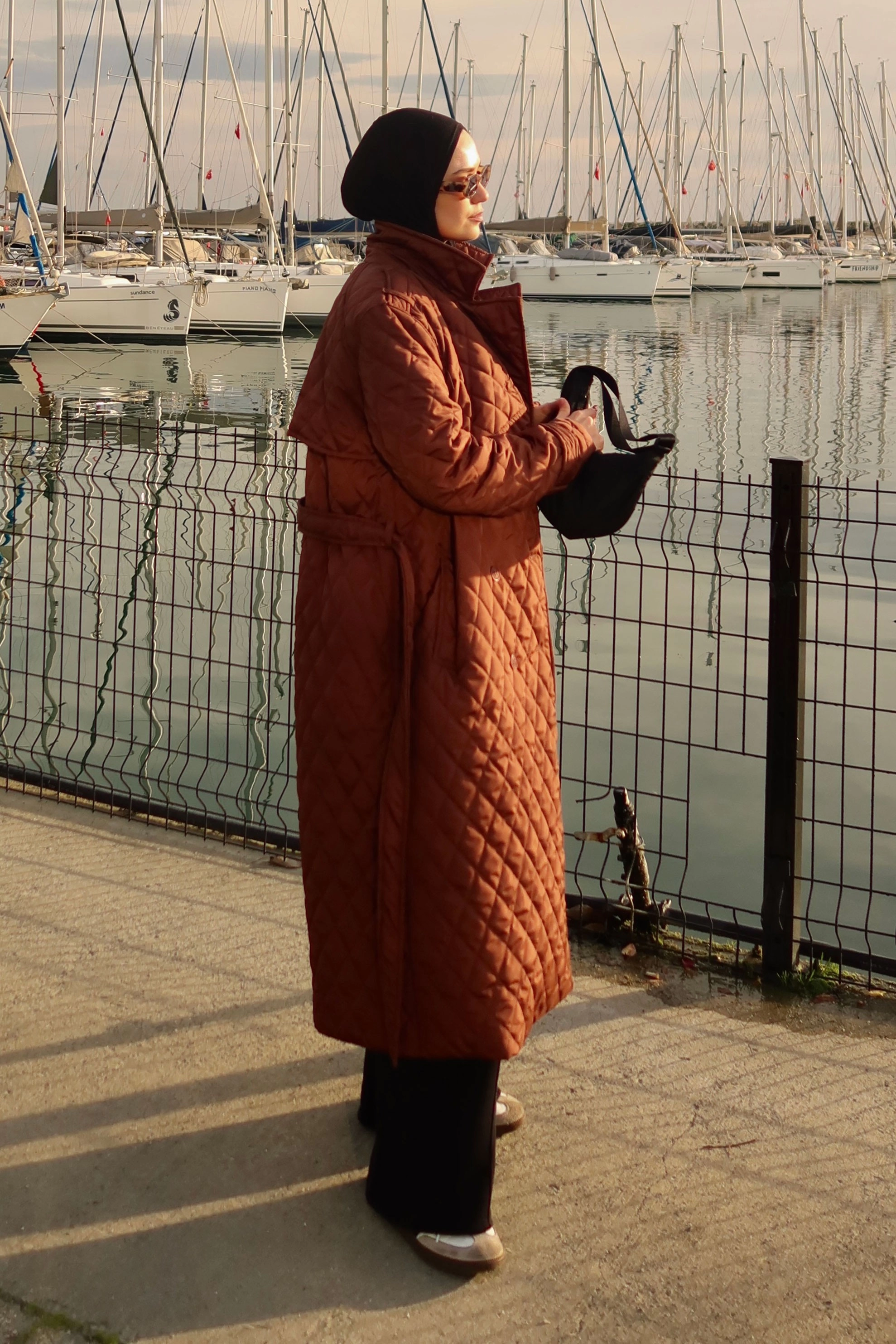 Qanu Valora Kapitone Mont Kahverengi - Tesettür Giyim