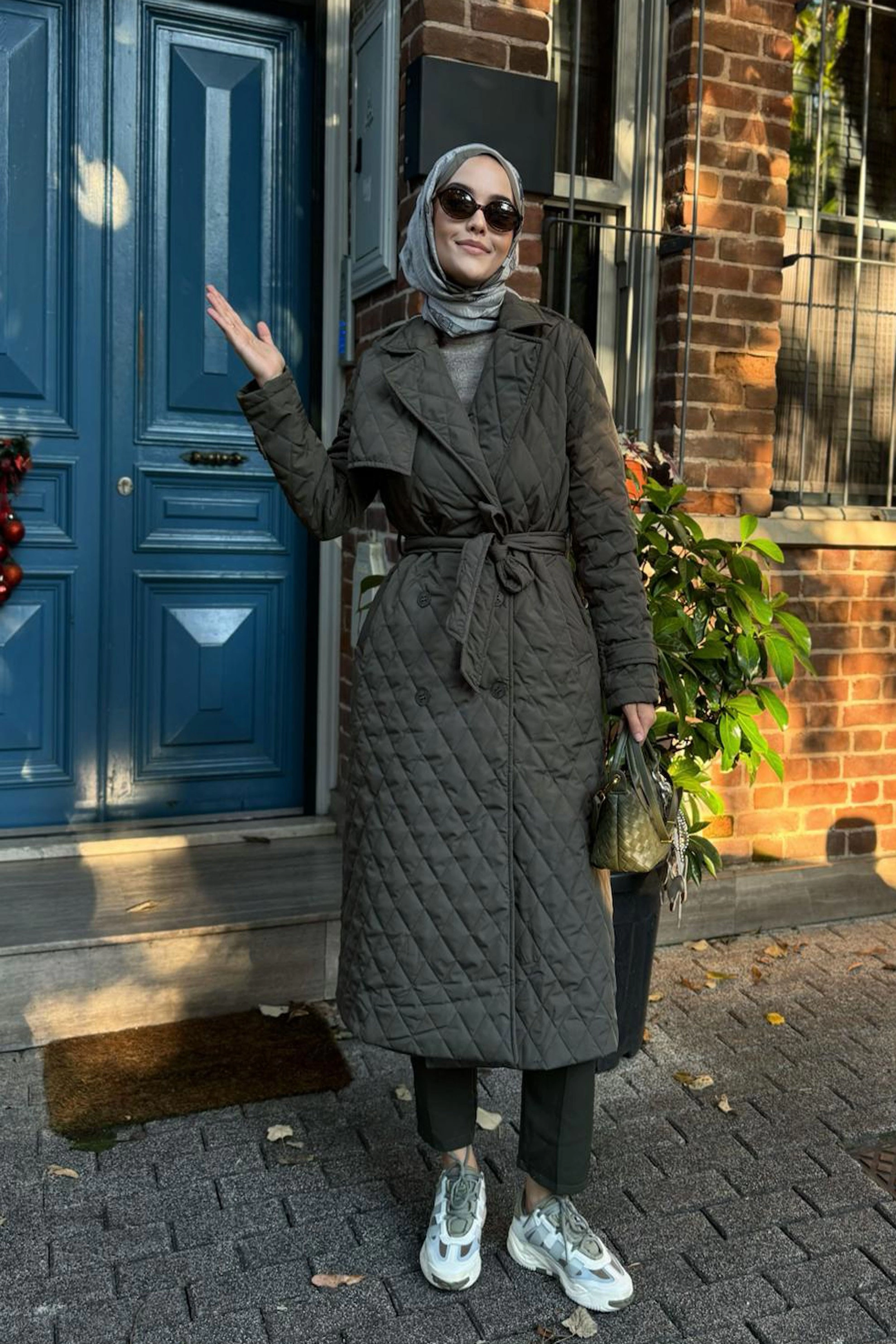 Qanu Valora Kapitone Mont Yeşil - Tesettür Giyim