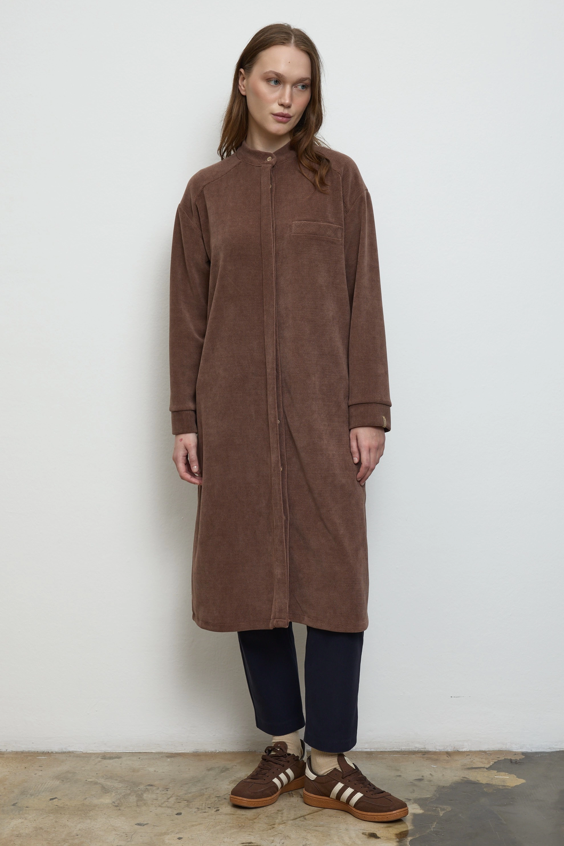 Qanu Velvet Gömlek Kahverengi 